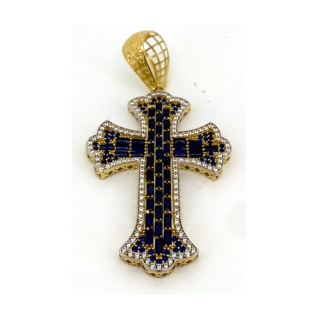 Medalla cruz azul de oro 18k